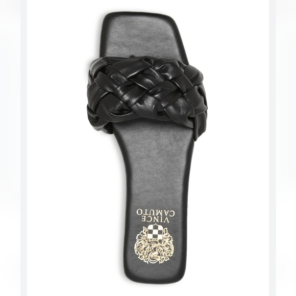 Black Antonni Leather Braided Sandals by Vince Camuto - Picture 8 of 9